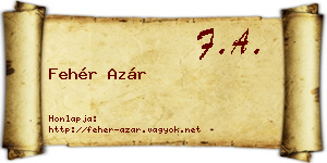 Fehér Azár névjegykártya
